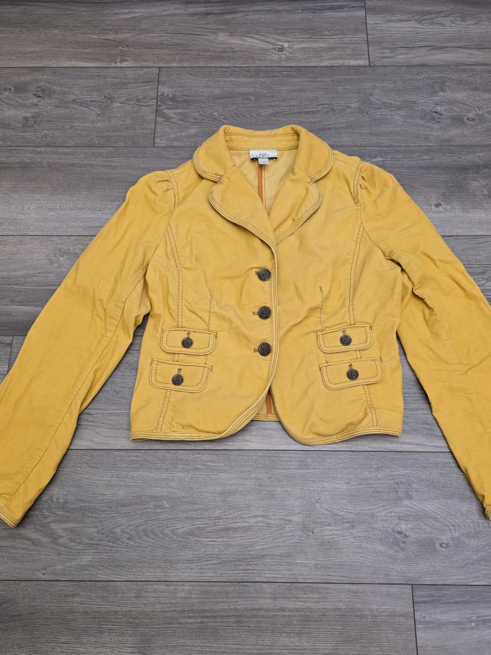 LOFT Yellow Tailored Button-Front Blazer